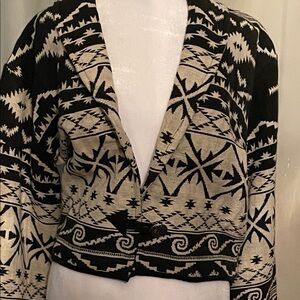 Chic Black and Cream Women's Cardigan